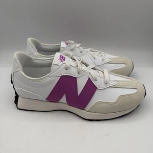 New Balance 327 Shoes YOUTH Kids Size 7 White Purple Sneakers Unisex GS327ST